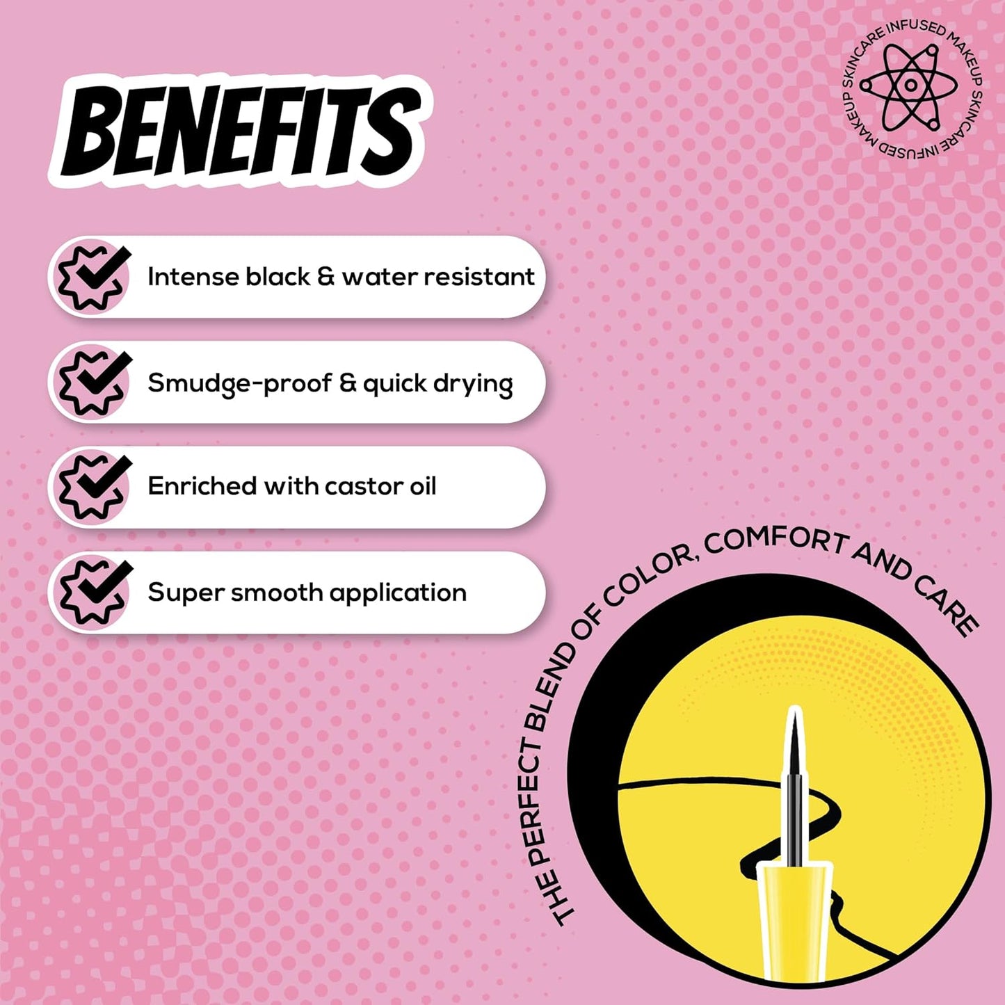 RENEE Everyday Eyeliner, Smudge-Proof & Water Resistant, One Stroke Application, Quick Dry Formula with Intense Black Pigment, Enriched with Castor Oil, Cruelty-Free Skincare Infused Makeup, 3.5 Ml, 1 Count