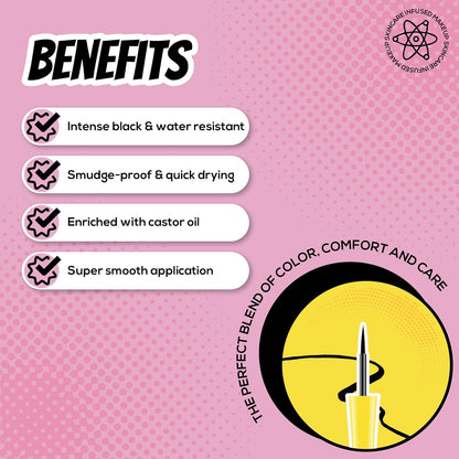 RENEE Everyday Eyeliner, Smudge-Proof & Water Resistant, One Stroke Application, Quick Dry Formula with Intense Black Pigment, Enriched with Castor Oil, Cruelty-Free Skincare Infused Makeup, 3.5 Ml, 1 Count