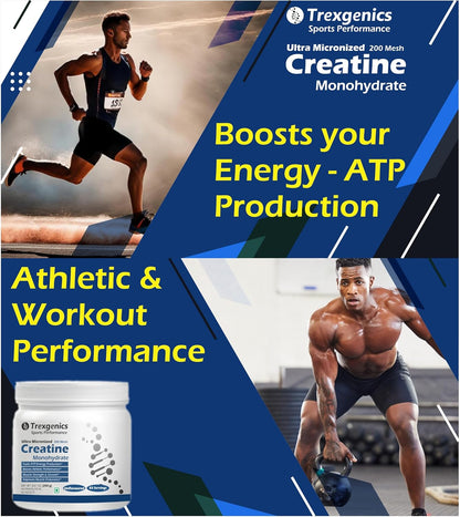 Trexgenics CREATINE MONOHYDRATE ULTRA MICRONIZED, Pure (83 Servings) Energy, Endurance, Sports Performance, Metabolism (250 gm)