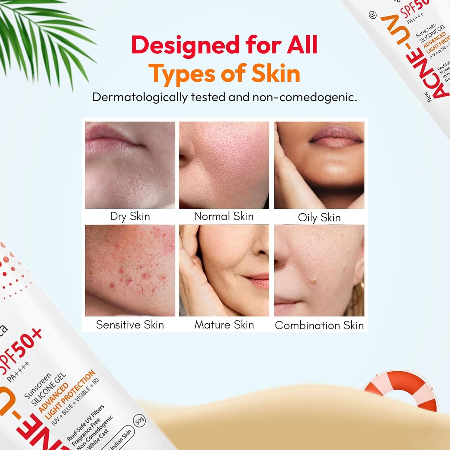 Ipca New Acne-UV Sunscreen SPF50 PA++++ | 100g Acne-UV Gel Sunscreen | Non Comedogenic | Silicone Gel | Oil-Free | UVA/UVB Protection | Water Resistant | No White Cast | Suitable for All Skin Types