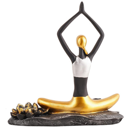 Resin Yoga Lady Home & Office Decor Showpiece (Y1900),Multicolor