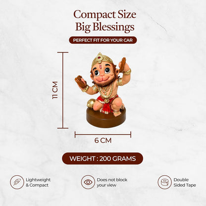 UNOVATE Hanuman Idol for Car Dashboard, Premium Idol for Home, Office Desk
