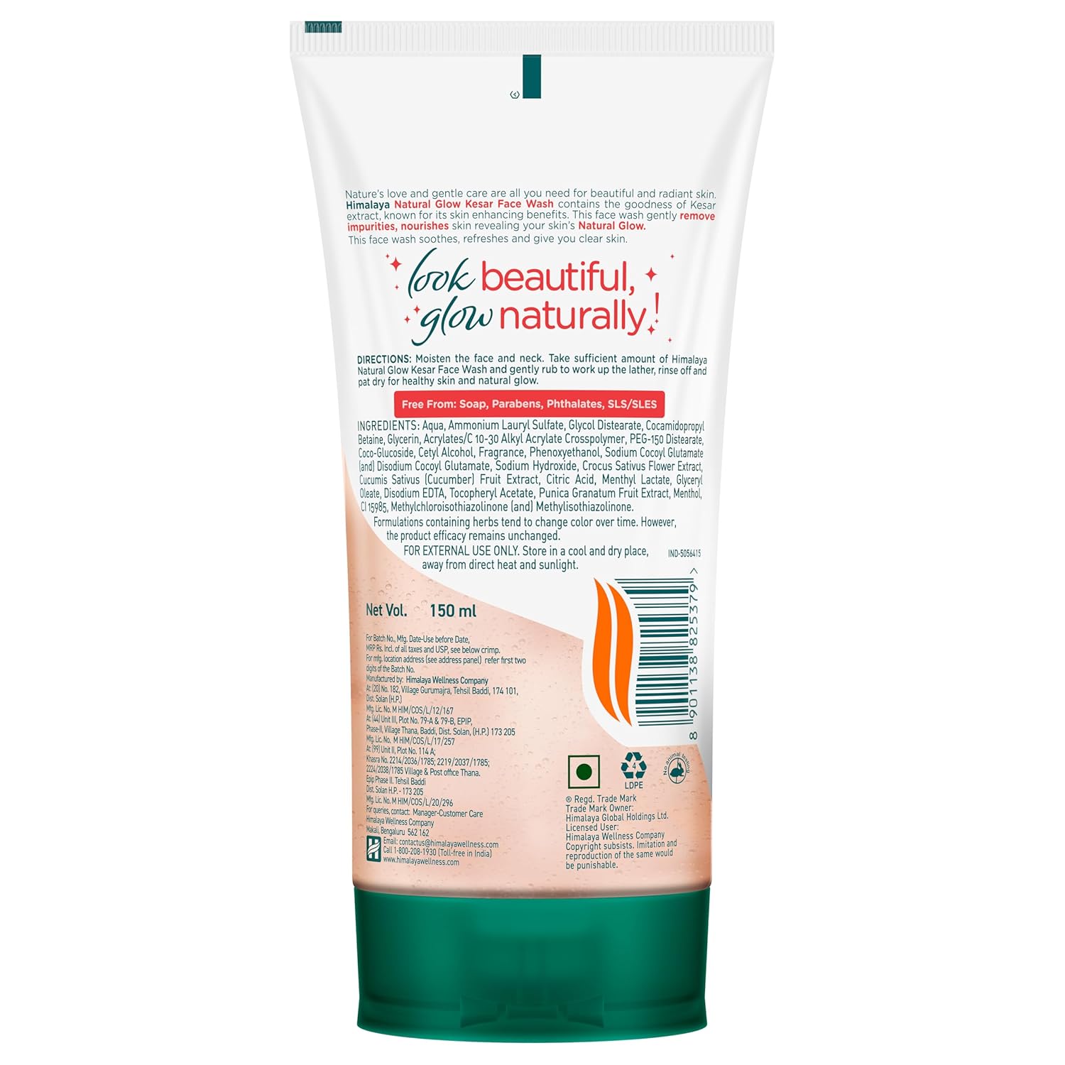 Back view of a skincare product packaging with text and branding on a white background