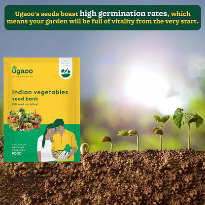 UGAOO Vegetable Seed Vault Kit – 50 Varieties, 2255+ Non-GMO Vegetable Seeds for Home Garden & Survival Gardening