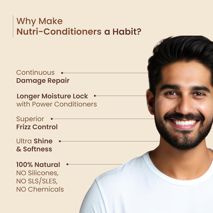 Nat Habit Castor Black Seed Nutri-Conditioner For Men Dry & Frizzy Hair & Men's Hair Revitalization, 150ml