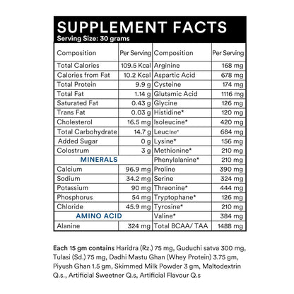INLIFE Immune Care Powder | Whey Protein with Ayurvedic Herbs | Turmeric Curcumin, Guduchi, Tulasi, Colostrum | Nutritional Supplement for Men and Women - 300g (Vanilla)