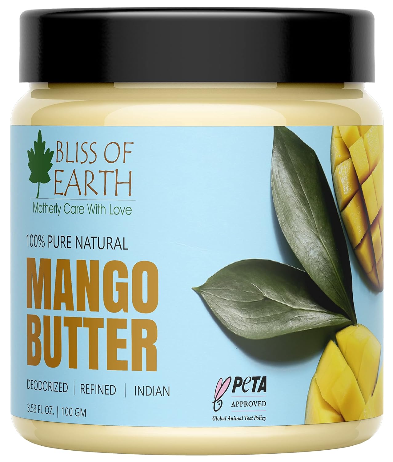 Bliss of Earth Deodorised Indian Mango Butter For Face Skin Hair & DIY 100GM Pack of 1