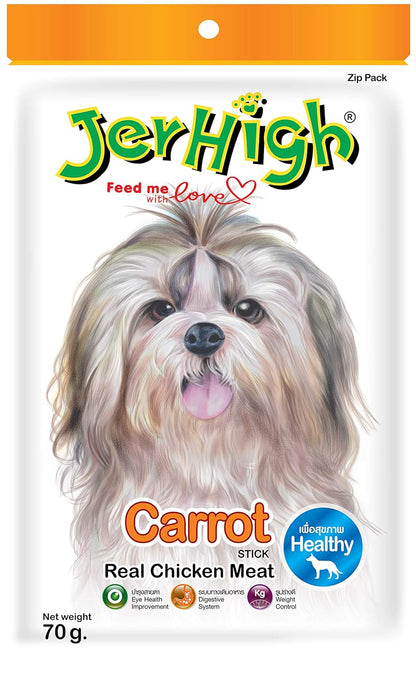JerHigh Carrot Stick Dog Treats For All Life Stages, 70G, 1 Count