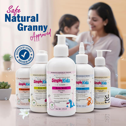 Simply Kids Body Lotion 175ml | For Ages 4-12 | Shea & Kokum Butter, Olive Oil, Saffron & Niacinamide | Moisturizes Dry & Dull Skin | Hypoallergenic | Dermatologically Tested | All Skin Types