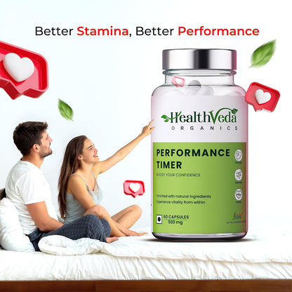 Zephivo HEALTH VEDA ORGANICS PRIVATE LIMITED Timer For Men | Enhances Immunity, Improves Energy Levels & Boosts Strength | 60 Veg Capsules