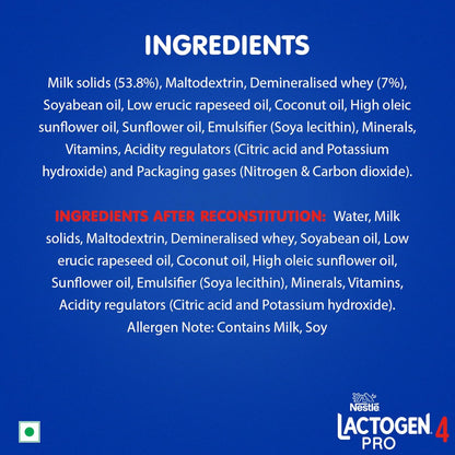 Lactogen Pro 4, Follow-Up Formula With Iron, Whey Protein And Vitamins, After 18 Months Up To 24 Months, Bag-In-Box Pack, 400g.