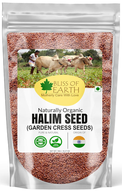 Bliss Of Earth Halim Seeds 600gm Organic for Eating - Natural Aliv Seeds for Hair, Skin Health & Immunity Booster Superfoods