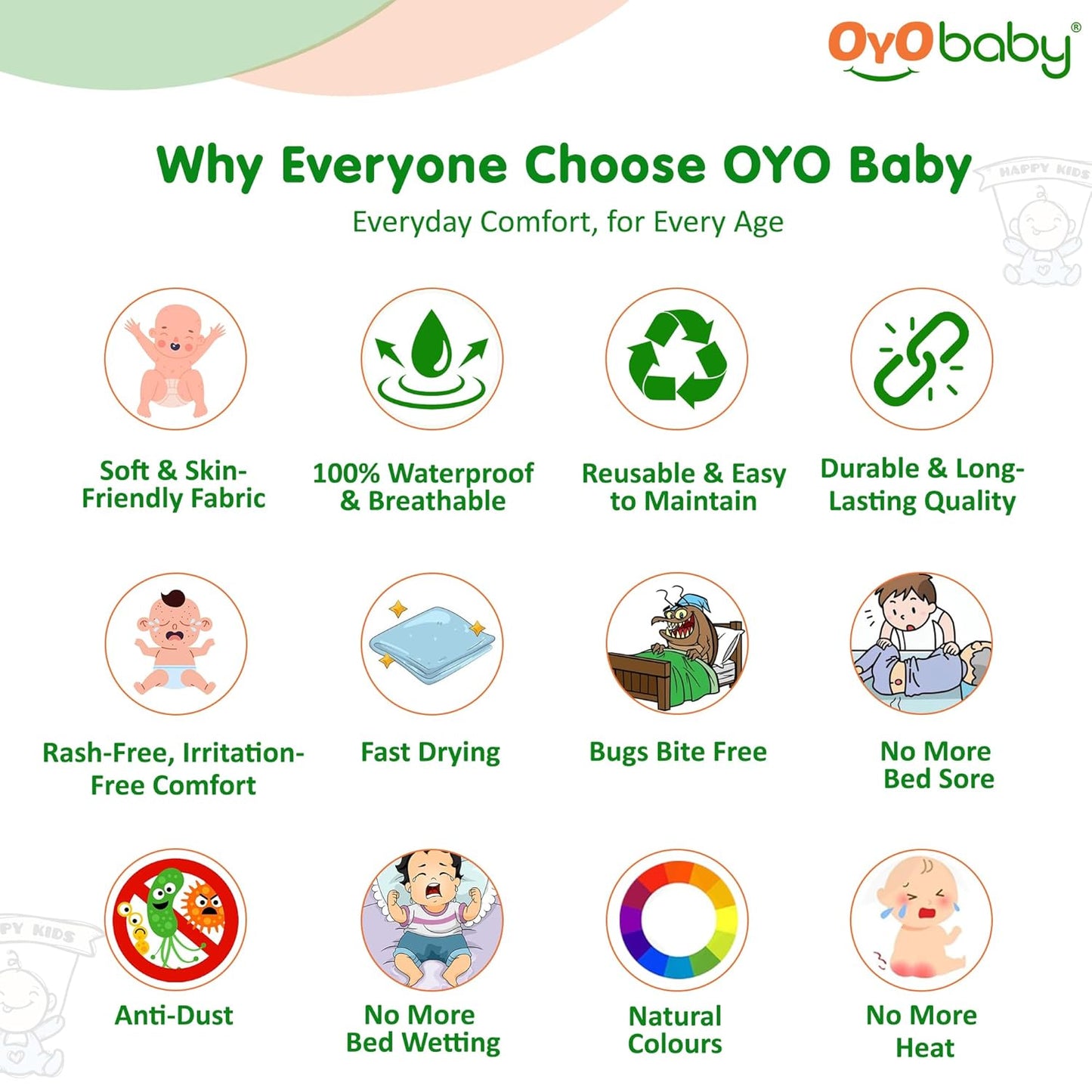 OYO BABY Extra Absorbent Waterproof Baby Dry Sheet | Quick Dry Sheet for New Born Baby Bed Protector, Soft & Breathable Rubber Sheet for Bed (Grey + Salmon Rose, Small Combo 2)