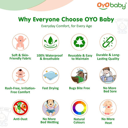 OYO BABY Extra Absorbent Waterproof Baby Dry Sheet | Quick Dry Sheet for New Born Baby Bed Protector, Soft & Breathable Rubber Sheet for Bed (Grey + Salmon Rose, Small Combo 2)