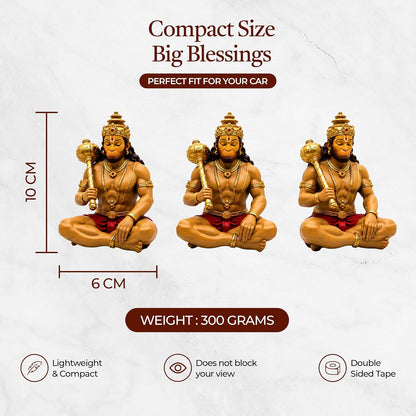 UNOVATE Hanuman Murti | Idol for Car Dashboard, Home, Office, Multicolour