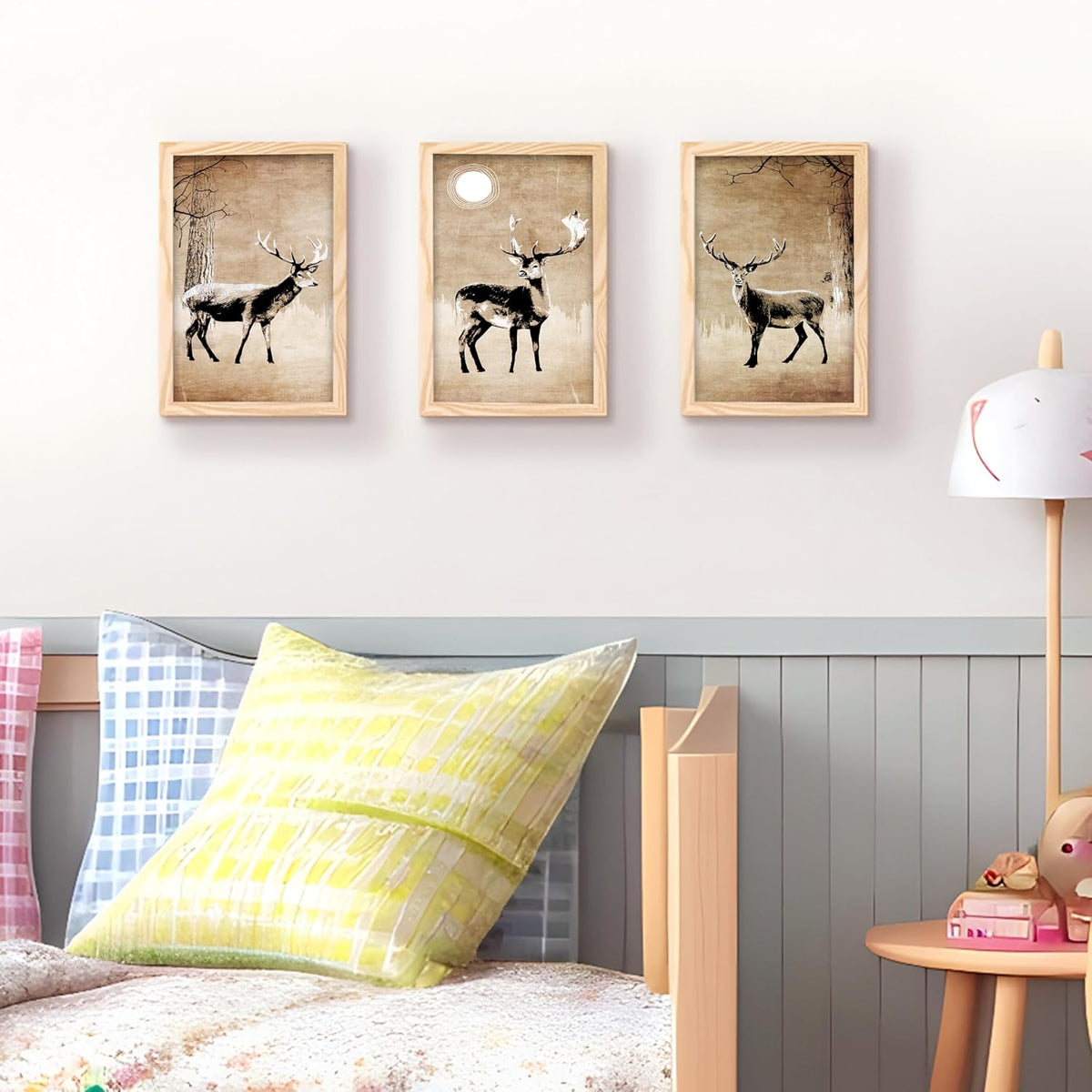 Framed Art Painting For Home, Living Room, Hall | Traditional Paintings With Frame For Home Decor (Deer D5)