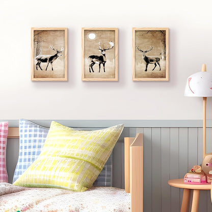 Framed Art Painting For Home, Living Room, Hall | Traditional Paintings With Frame For Home Decor (Deer D5)