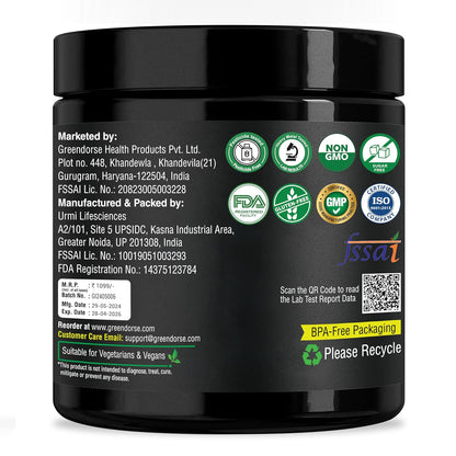 GREENDORSE Organic Korean Panax Ginseng Extract Powder |10% active Ginsenosides by HPLC | Lab tested| Immune & Cognitive support, Boosts Energy, Stamina, Vegan Friendly-30g