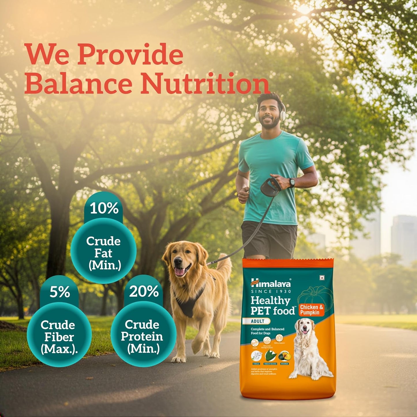 Himalaya Healthy PET Food for Adult Dogs | Chicken & Pumpkin | 1.2kg | Complete & Balanced Nutrition with Mountain Knot Grass, Tree of Heaven, Guduchi & Pumpkin