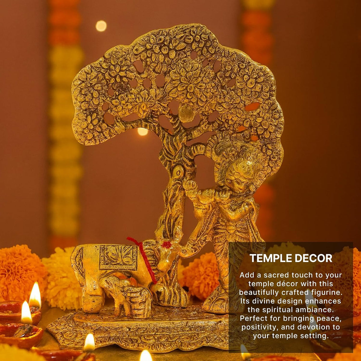 Radha Krishna Idol & Figurine for Home | God Idol for Pooja Room | Radha Krishna Murti & Gift Article (L12 x W8 x H15 cm)