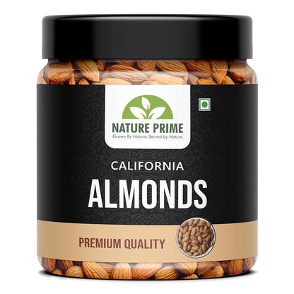 Nature Prime 100% Natural Premium California Almonds | Rich in Fiber and Protein| Value Pack Pouch