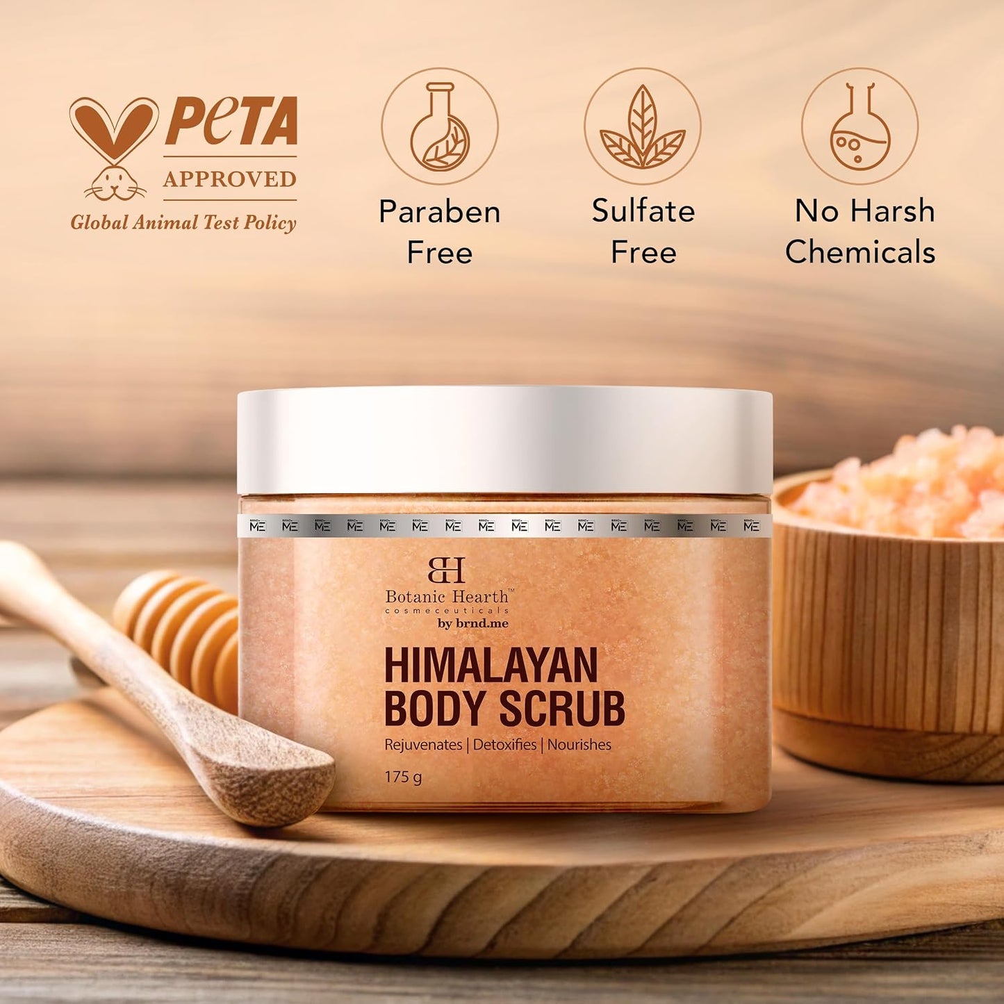 Botanic Hearth Body Scrub for Women & Men | Himalayan Salt Body Scrub for Tan Removal & Deep Exfoliation | Hydrating Bathing Scrub for Smooth, Radiant Skin | 175 g