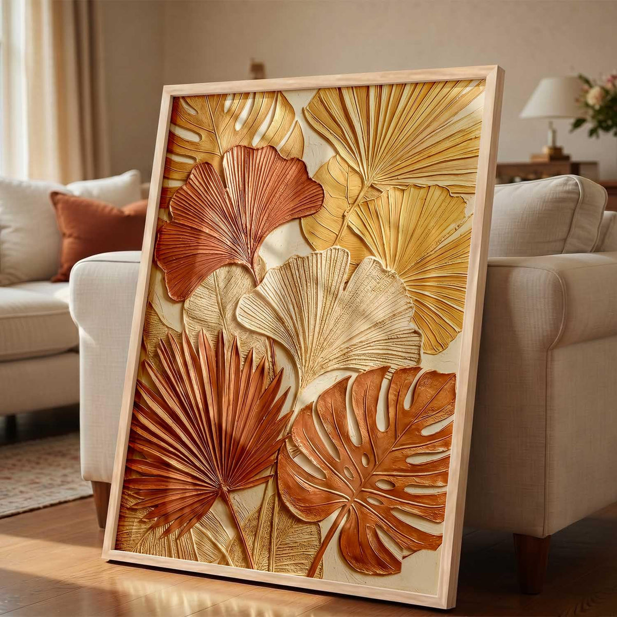 Floral Wall Art Home Decoration | Aesthetic BohoPaintings With Frame For Living Room Bed Room Hotel Wall Decor Digital Reprint (13x17 inch)