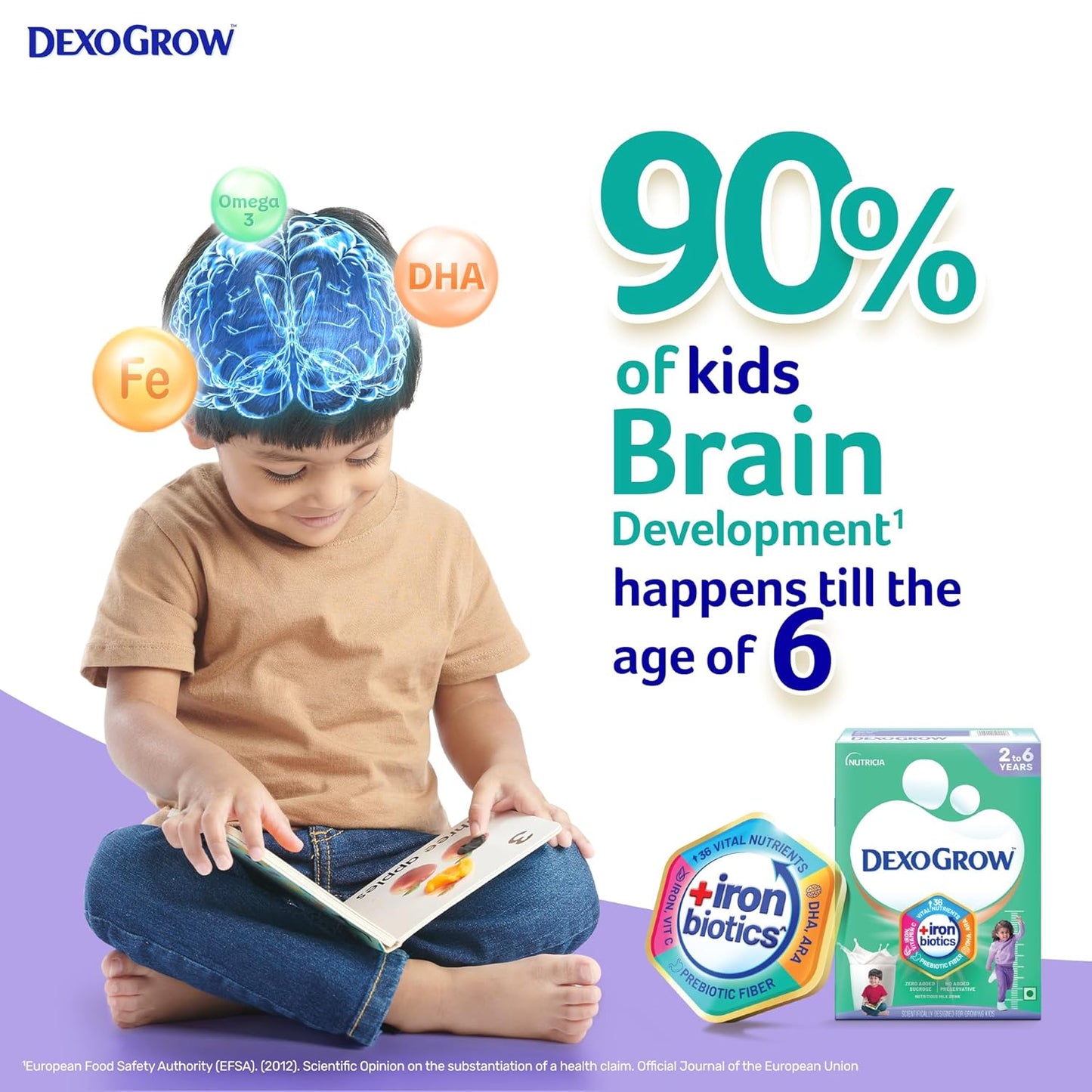 Nutritious Milk Drink for 2-6 year Old Kids with IRON BIOTICS, Zero Added Sucrose - 400g BIB