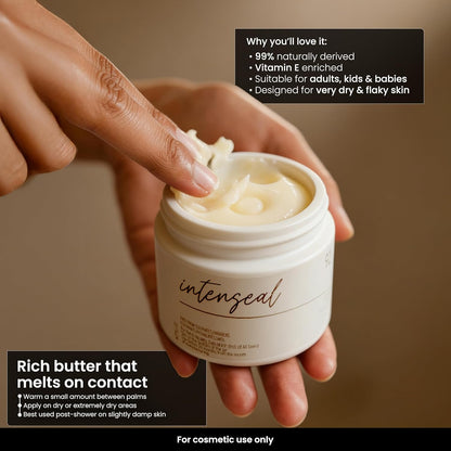 Personal Touch Intenseal Shea Butter Balm | 92% Pure Shea Butter | Deep Moisturizing Body Balm for Intense Dry & Very Dry Skin | With Almond Oil & Vitamin E | Non-Greasy | 50 ml