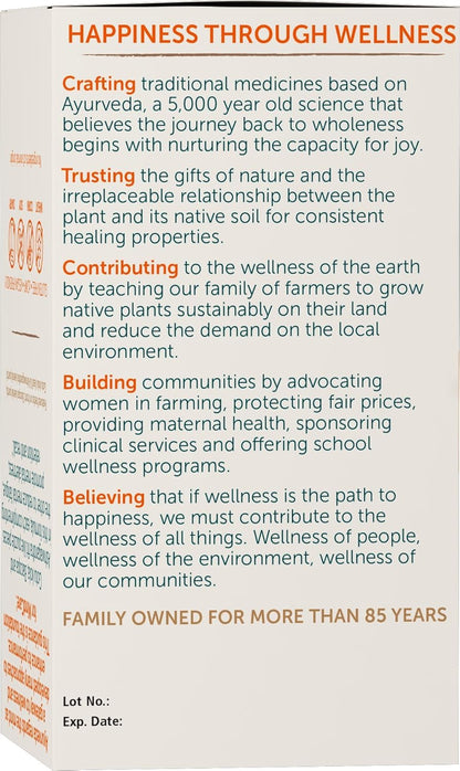 Product packaging with wellness-themed text on a white background