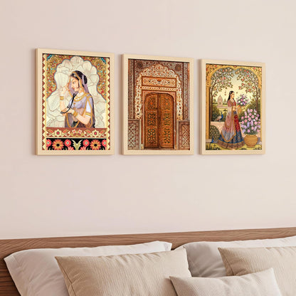 Rousrie Madhubani Wall Art Painting | Framed Wall Paintings For Home Décor | Wall Decoration Painting | Frames For Home Décor Office Frame Living Room (Design 3)
