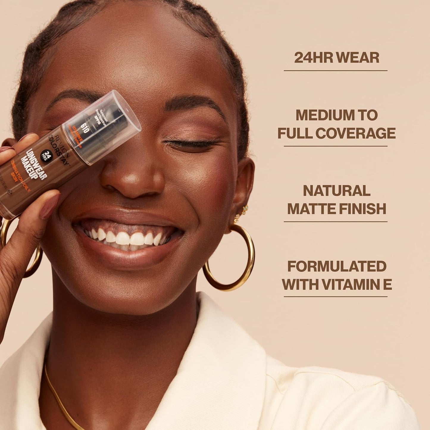 Revlon Liquid Foundation, ColorStay Face Makeup for Combination & Oily Skin, SPF 15, Medium-Full Coverage with Matte Finish, 370 Toast, 30 ml