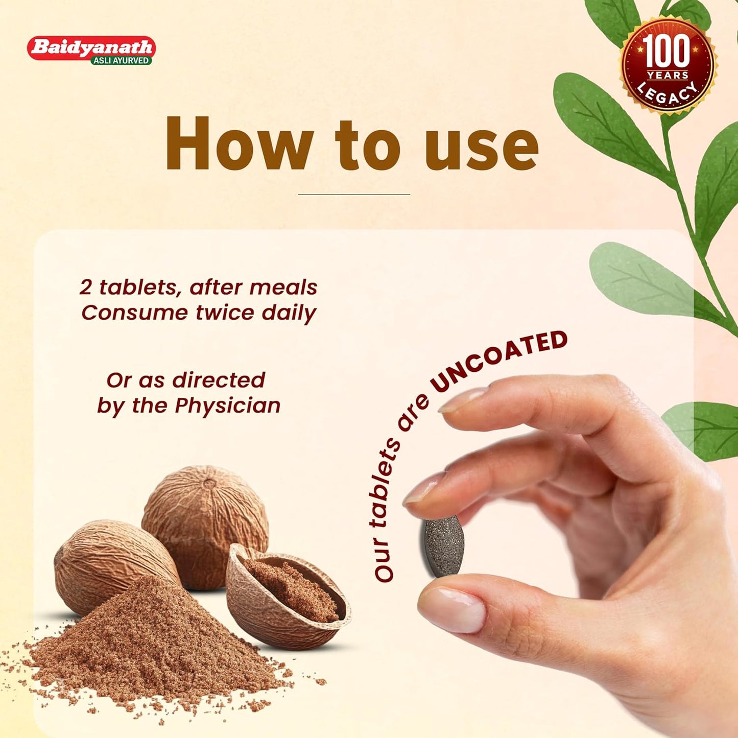 Baidyanath Triphala -60 Tablets | Ayurvedic Blend of Amla, Haritaki & Baheda | Supports Digestion & Gut Health |