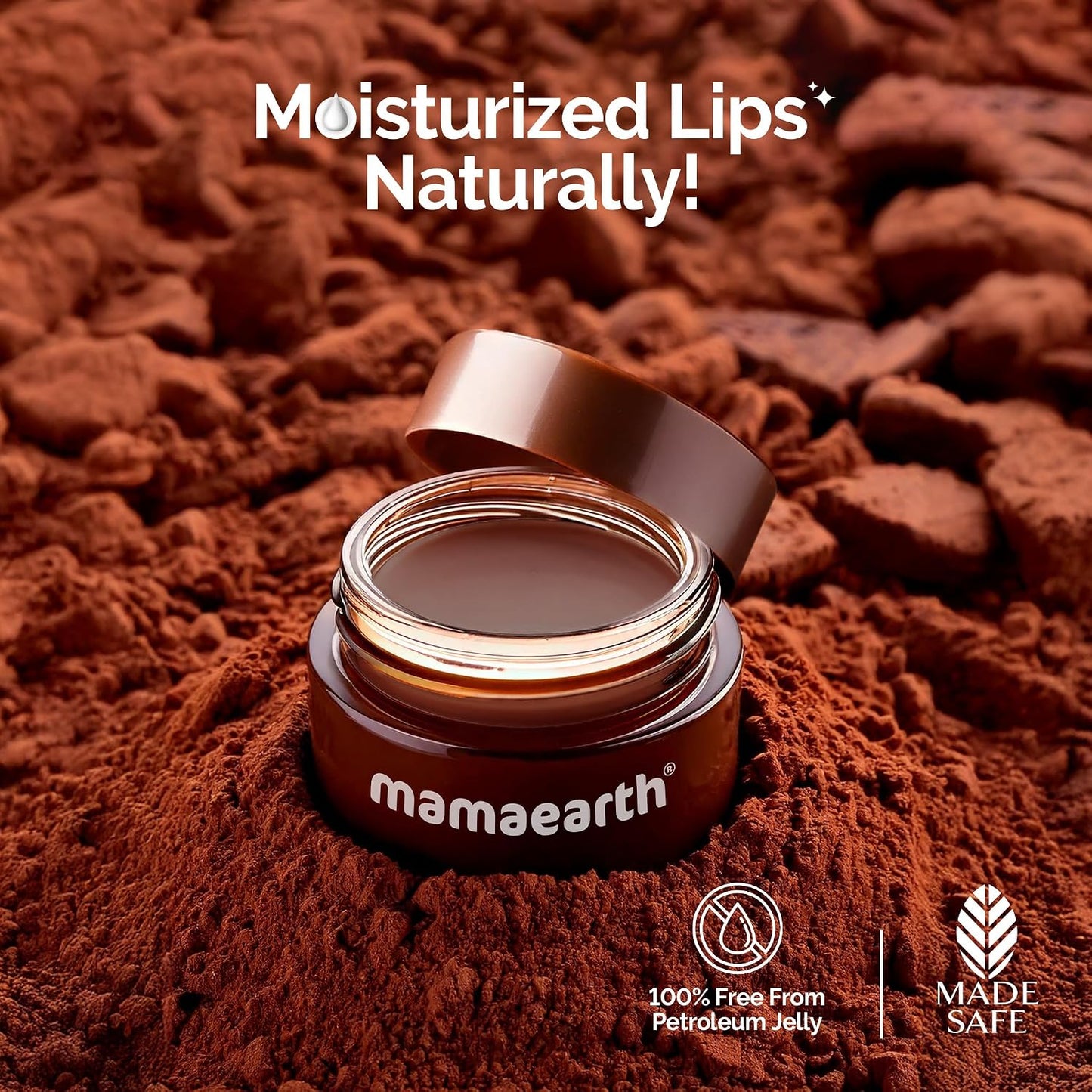 Mamaearth Cocoa Moisture Therapy Lip Balm For Dry & Chapped Lips 15 G|Heals, Brightens|Glossy Finish|Coconut Oil, Cocoa Butter, Vitamin E, Ceramides, Kojic Acid|100% Free Of Petroleum Jelly,White