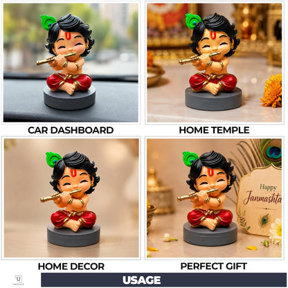 UNOVATE Krishna Idol Small for Car Dashboard | Krishna Murti | Multicolor