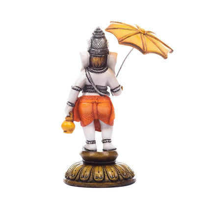 Polyresin Lord Ganesha Idol (10 cm x 10 cm x 19.98 cm, Cream and Gold)