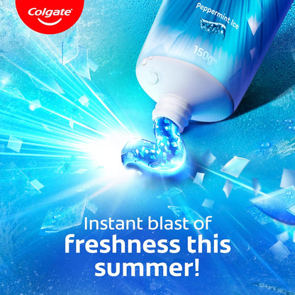 Colgate MaxFresh Toothpaste, Blue Gel Paste with Menthol for Super Fresh Breath, 600g, 150g X 4 (Peppermint Ice, Combo Pack)