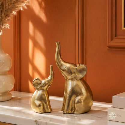 BEHOMA Metal Elephant Set of 2 Decorative