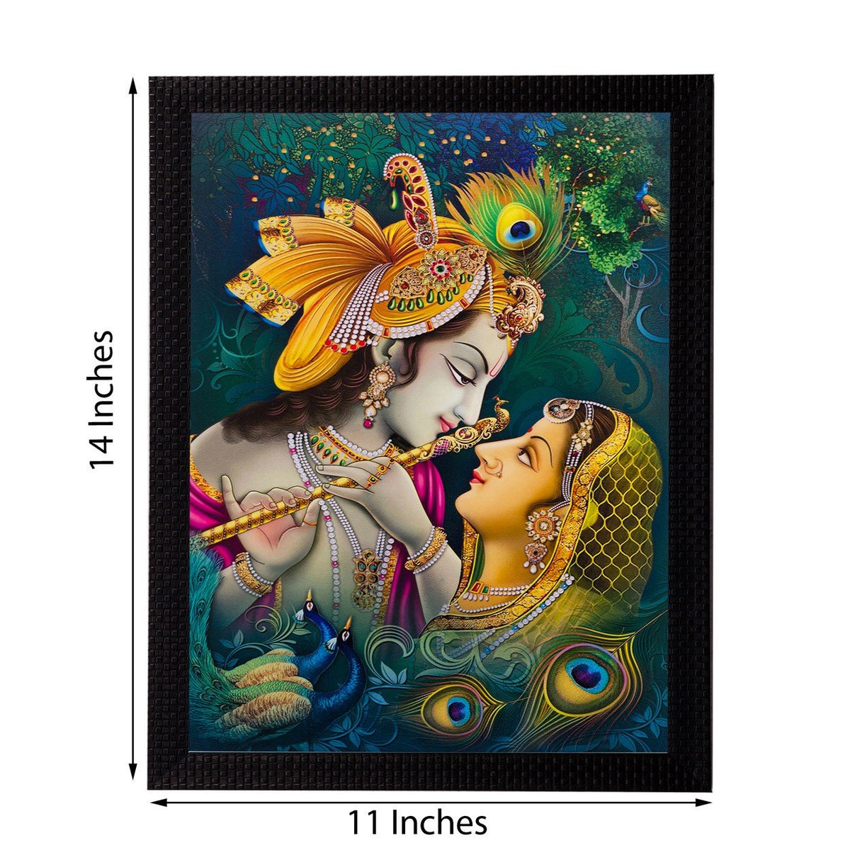 Radha Krishna Matt Textured Framed UV Art Painting