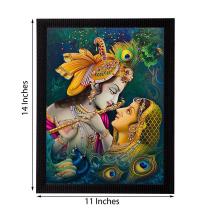 Radha Krishna Matt Textured Framed UV Art Painting