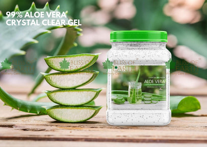 Bliss of Earth Aloe Vera Gel Pure Crystal Clear | Best For Face, Body & Hair | Effective Cooling, Soothing & Hydrating | Colour and Fragrance free Alcohol and Paraben Free | 1 KG