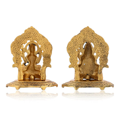 Metal Laxmi Lakshmi Ganesh Gift Items for Cooperate, Ganesh Idol for Gift, Gift for Ganpati Festival, Anniversary, Wedding Gift, Housewarming with Velvet Box Packing (Set of 1)