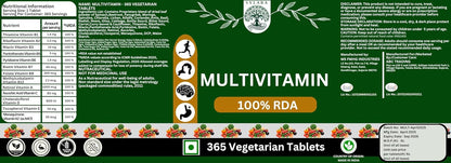 Sylara Plant Based Multivitamin -365 Capsules with Vit A, B1, B2, B3, B4, B5, B7, B6, B9 ,B12, C, D, E, K2 for Men & Women - Supports Immunity, Superfood Detox Boosts Energy - Greens, Herbs, Fruits & Vegetables Tablets Supplements