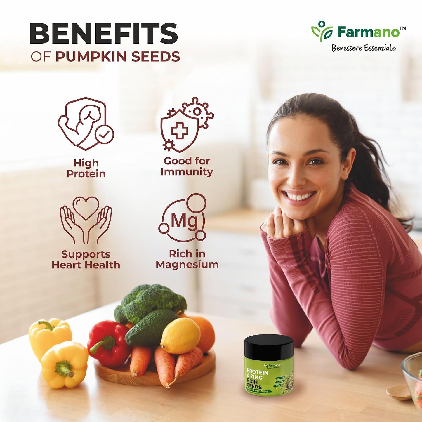 Farmano Raw Pumpkin Seeds | Unroasted | Premium | High Protein | 200g