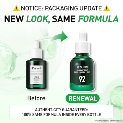 Parnell Cicamanu 92 Serum (30ml) Soothing Night Serum, Lightweight Overnight Skin Recovery Serum With Cicamanu Biome, Manuka Honey & Melatonin, Deeply Hydrate, Soothes Skin, Strengthen Barrier, Korean Skin Care