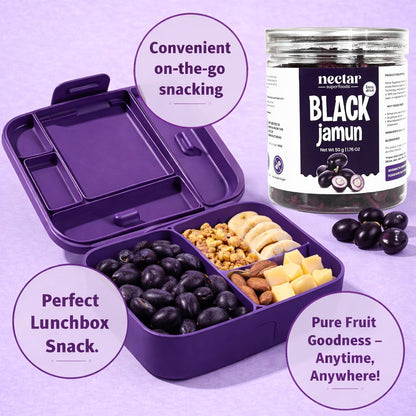 Nectar Superfoods Freeze Dried Black jamun slices- 50 grams Jar-Pack of 1 Nos | 100% Natural & Pure | No Preservatives, No Sugar Added, Vegan | Ideal for Cooking & Seasoning | Made in India