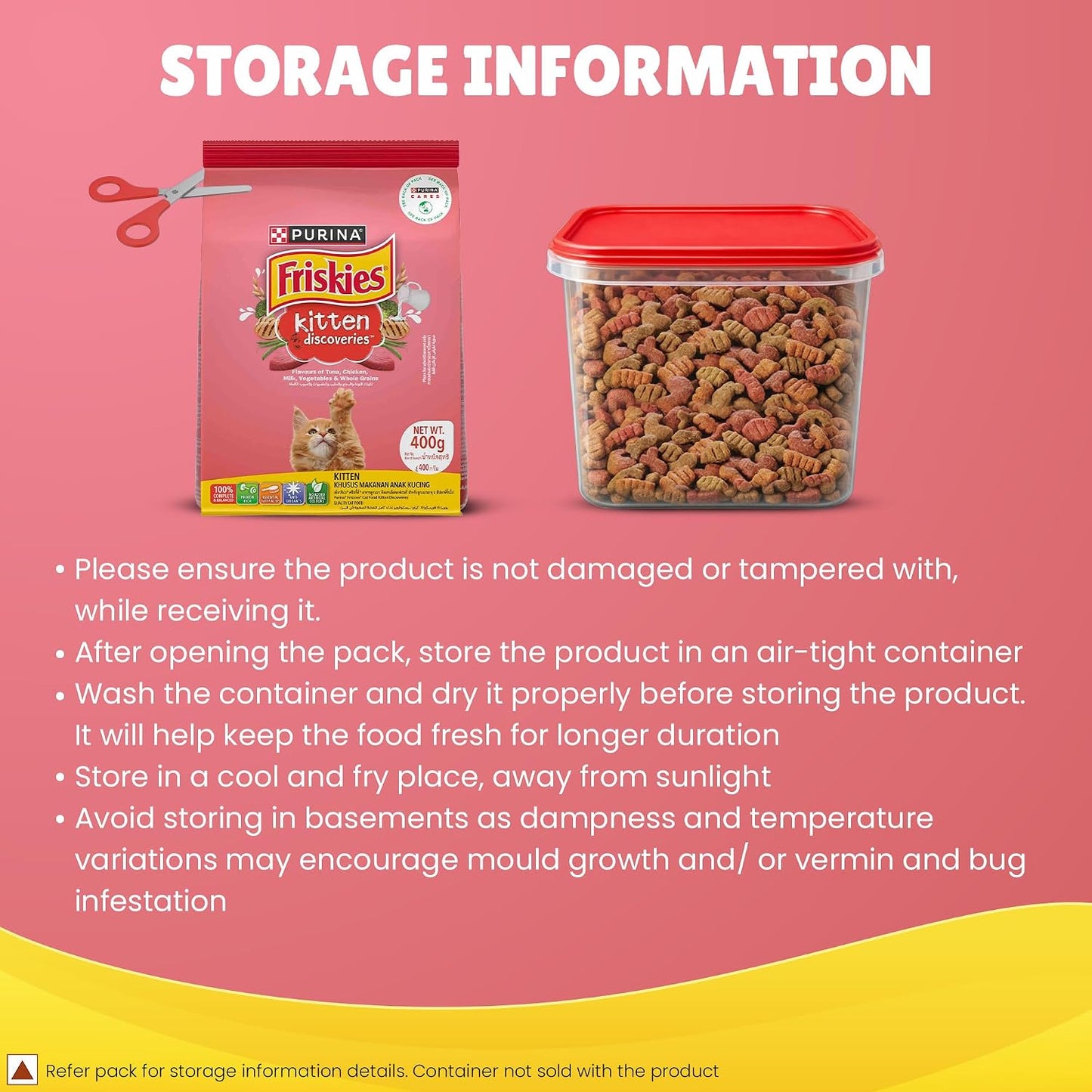 Purina Friskies Kitten Discoveries, Dry Food for Kitten, 1kg Pack | With Tuna, Chicken, Milk, Vegetables & Whole Grain Flavours, 100% Complete & Balanced Kitten Nutrition, DHA, Calcium, Protein