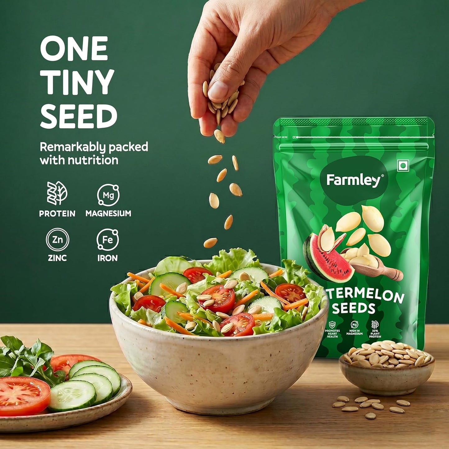 Farmley Watermelon Seeds I 100 g I Watermelon Seeds for Eating | Magaj Seeds I Tarbuj Beej | Rich in Protein | Potassium | Magnesium & Iron