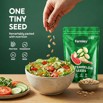 Farmley Watermelon Seeds I 100 g I Watermelon Seeds for Eating | Magaj Seeds I Tarbuj Beej | Rich in Protein | Potassium | Magnesium & Iron