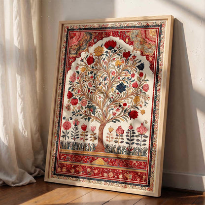 Living Room Bed Room Hotel Wall Decor | Decorative Indian Traditional Madhubani Wall Art Home Decor Painting poster With Frame | Digital Reprint (14X20 inch)